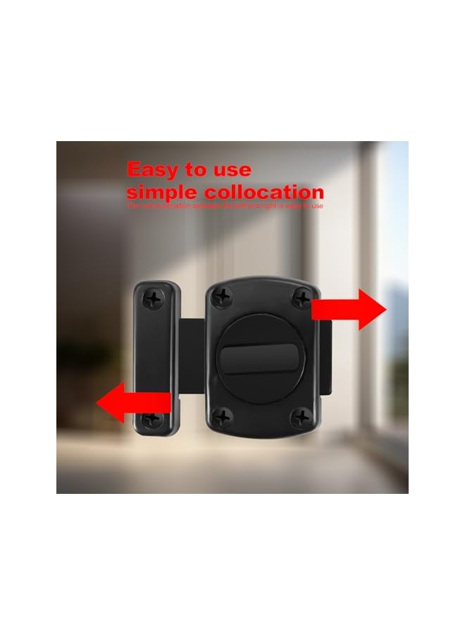 promass Door Locks Bolts, 2 Pack Rotate Bolt Latch, Door Latch, Bathroom Door Lock, Black Bathroom Lock, Stainless Steel Door Lock, Applicable to Various Doors, Black - Image 5