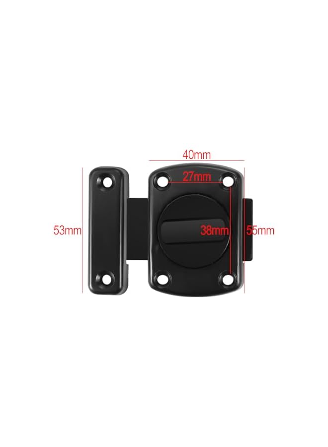 promass Door Locks Bolts, 2 Pack Rotate Bolt Latch, Door Latch, Bathroom Door Lock, Black Bathroom Lock, Stainless Steel Door Lock, Applicable to Various Doors, Black - Image 2