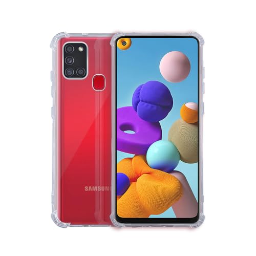 7-Seven 7SEVEN® Back Cover for Samsung Galaxy A21S Transparent Mobile Back Case Shock Proof Design Camera Edges Protection Crystal Clear Phone Case Silicon Soft TPU and Flexible Bumper Phone Cover - Image 1
