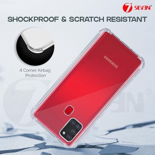 7-Seven 7SEVEN® Back Cover for Samsung Galaxy A21S Transparent Mobile Back Case Shock Proof Design Camera Edges Protection Crystal Clear Phone Case Silicon Soft TPU and Flexible Bumper Phone Cover - Image 3