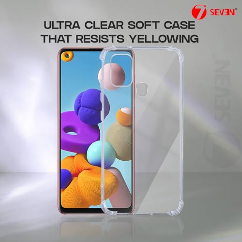7-Seven 7SEVEN® Back Cover for Samsung Galaxy A21S Transparent Mobile Back Case Shock Proof Design Camera Edges Protection Crystal Clear Phone Case Silicon Soft TPU and Flexible Bumper Phone Cover - Image 5