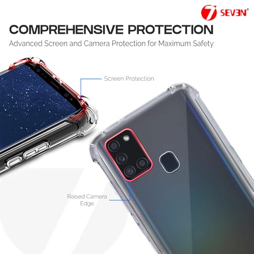 7-Seven 7SEVEN® Back Cover for Samsung Galaxy A21S Transparent Mobile Back Case Shock Proof Design Camera Edges Protection Crystal Clear Phone Case Silicon Soft TPU and Flexible Bumper Phone Cover - Image 4