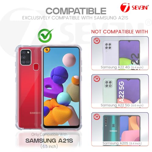 7-Seven 7SEVEN® Back Cover for Samsung Galaxy A21S Transparent Mobile Back Case Shock Proof Design Camera Edges Protection Crystal Clear Phone Case Silicon Soft TPU and Flexible Bumper Phone Cover - Image 2