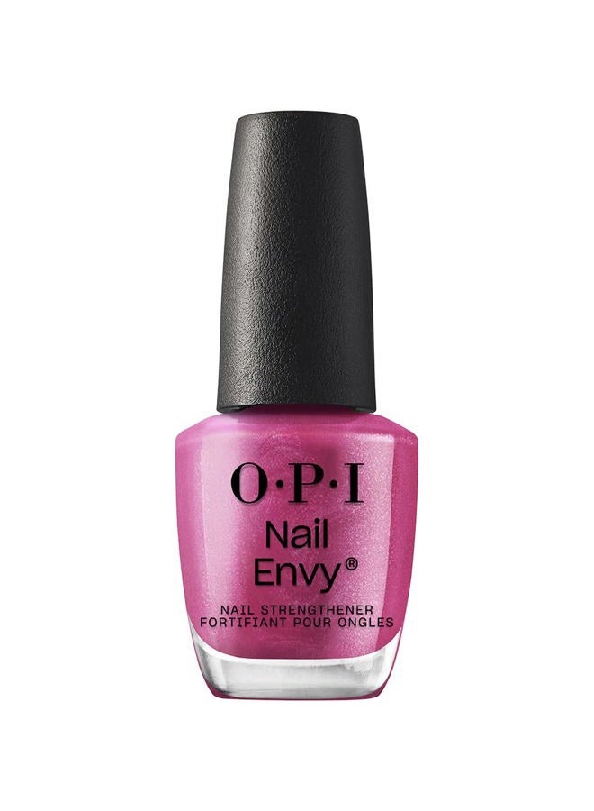 OPI Nail Envy, Colored Nail Strengthener Treatment, Vegan formula with Biotin, Calcium, Vitamin A, C and E, Repairs Damaged Nails, 95% Stronger Nails in 1 Week, Powerful Pink, 15ml - Image 1