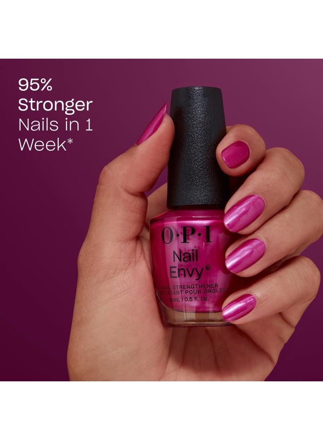 OPI Nail Envy, Colored Nail Strengthener Treatment, Vegan formula with Biotin, Calcium, Vitamin A, C and E, Repairs Damaged Nails, 95% Stronger Nails in 1 Week, Powerful Pink, 15ml - Image 2