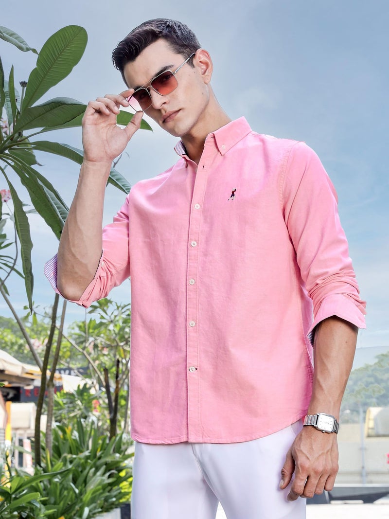 Thomas Scott Cricket Club 100% Cotton Long Sleeve Casual Shirts for Men ((XXL_Pink) - Image 2
