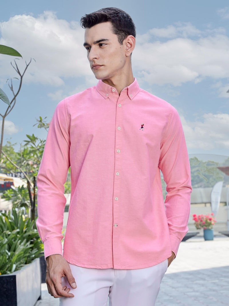 Thomas Scott Cricket Club 100% Cotton Long Sleeve Casual Shirts for Men ((XXL_Pink) - Image 3