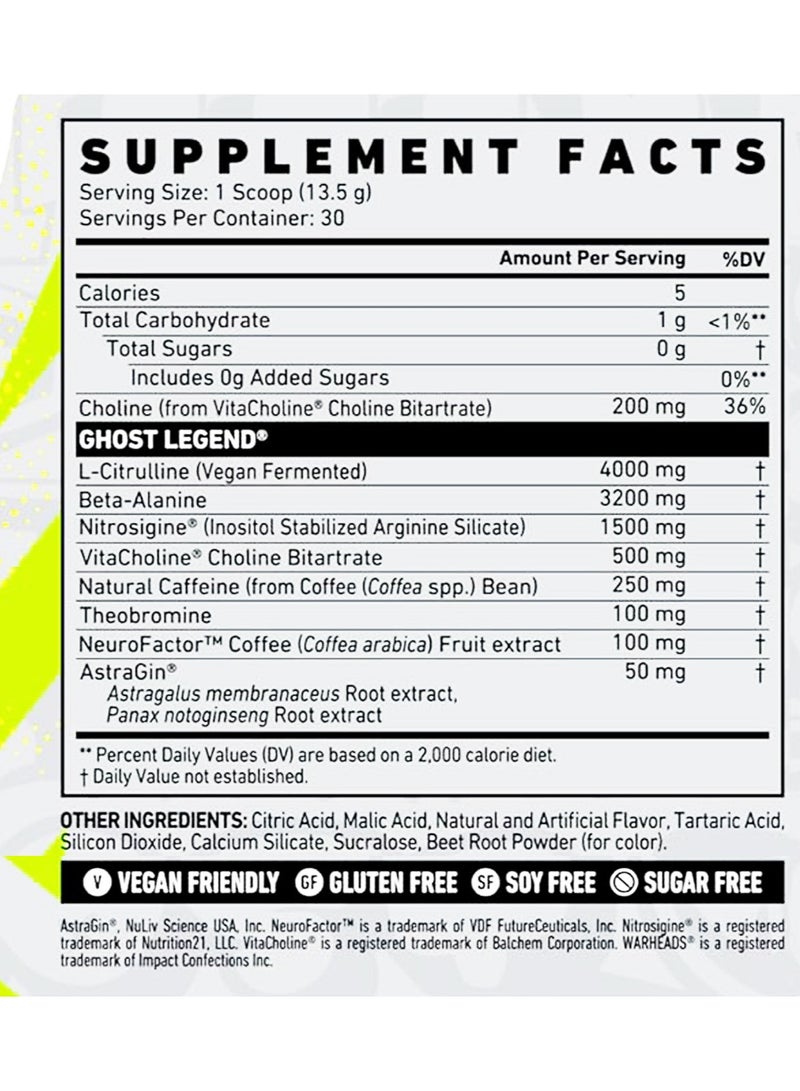 Ghost Legend Pre-Workout - Sour Watermelon - (30 Servings)  - Image 2