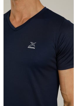 Kinetix SN222 Basic Pes V Neck T- Navy Blue Men's T-Shirt  - Image 4