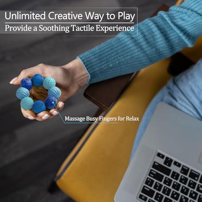 luckdoor Silicone Magnetic Balls Fidget Toys for Adults & Teens,8PCS Stress Relief Sensory Toys for Autism ADHD Anxiety,Fun Textures Gadgets,Office Desk Toy,Stocking Stuffers for Men Women Teen Gifts - Image 4