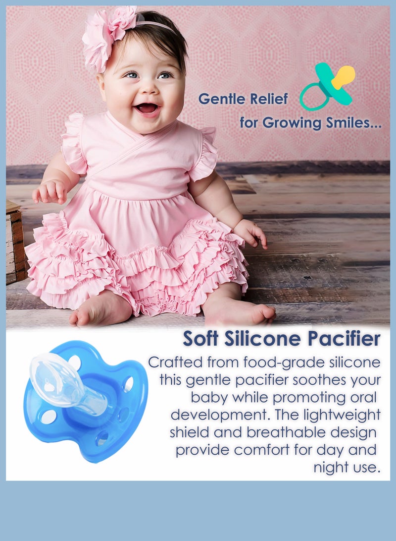 Premium 8 Piece Baby Feeding Gift Set Newborn Essentials with 250ml Feeding Bottle Silicone Nipple Pacifier Bottle Brushes Bib Liquid Dropper Soft Loofah and 3-Layer Milk Powder Dispenser Perfect Baby Shower Gift Christening for Boys and Girls - Image 4