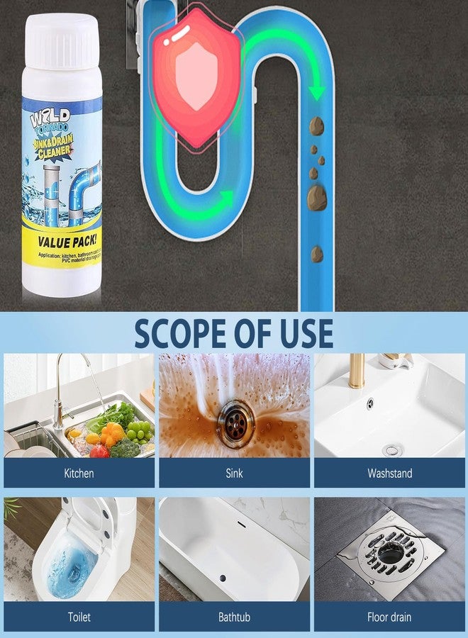 WANGXYZ 2PCS Wild Tornado Pipe Dredge, Wild Tornado Sink and Drain Cleaner, Drain Cleaner Powder for Kitchen Toilet Pipeline Quick Cleaning Tool (2, A) - Image 1