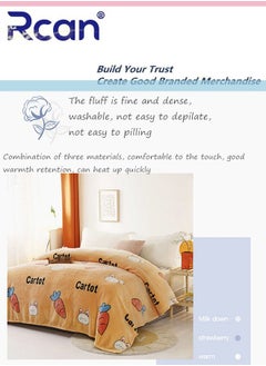 Rcan Bedding Soft Cartoon Print Plush Blanket Double Layer Thick Warm Wool Reversible Throw Air Conditioned Rooms Sofa Blanket Multifunctional Suitable for Bed Sofa Office and Travel All Seasons 59*78.7 In  - Image 4