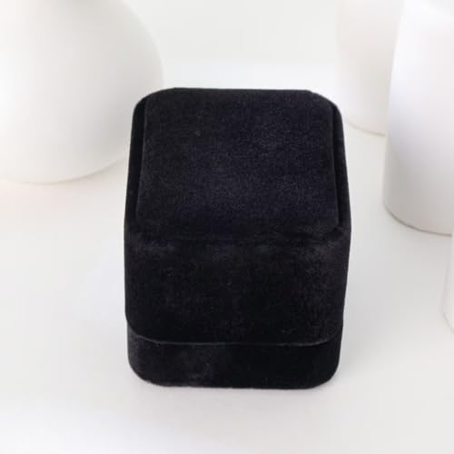 Niche-Finds Black Fancy Ring Box Jewelry Box Ring box - Genuine Velvet - Image 4