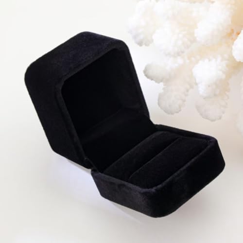 Niche-Finds Black Fancy Ring Box Jewelry Box Ring box - Genuine Velvet - Image 5