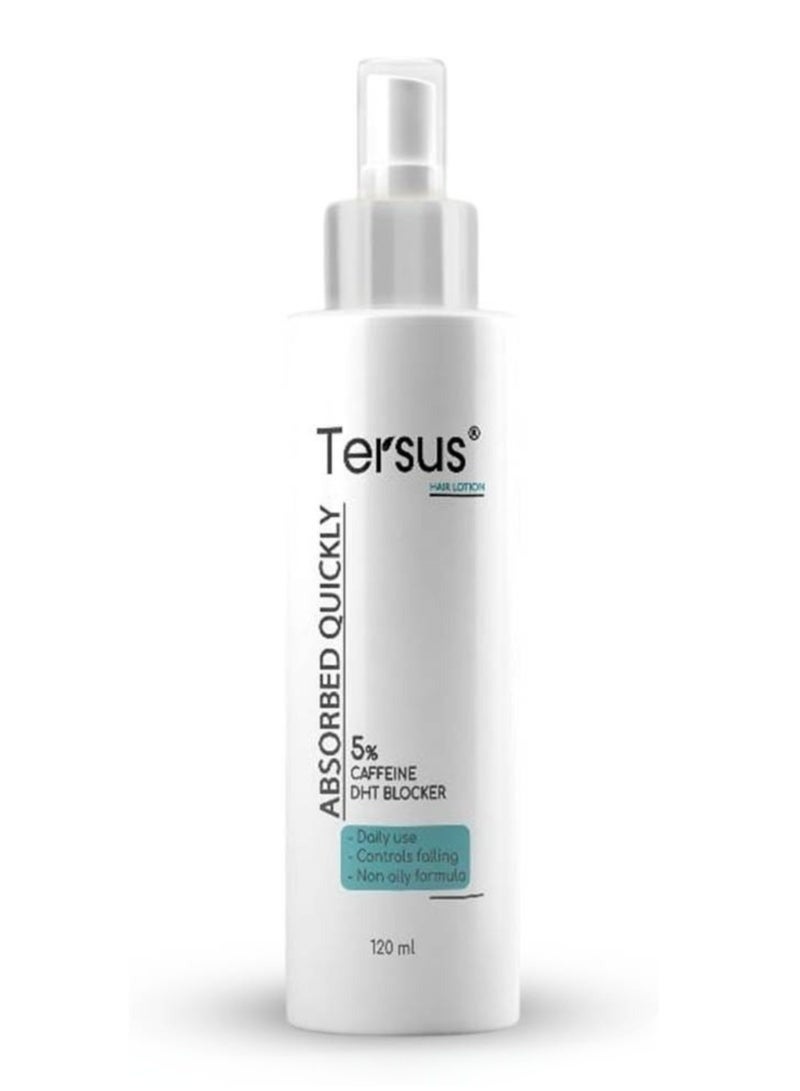 Tersus Hair Growth & Anti-Hair Fall Lotion with 5% Caffeine, Keratin & Herbal DHT Blockers - Fast Absorbing Non-Oily Scalp Treatment for Men & Women - 120ml - Image 1