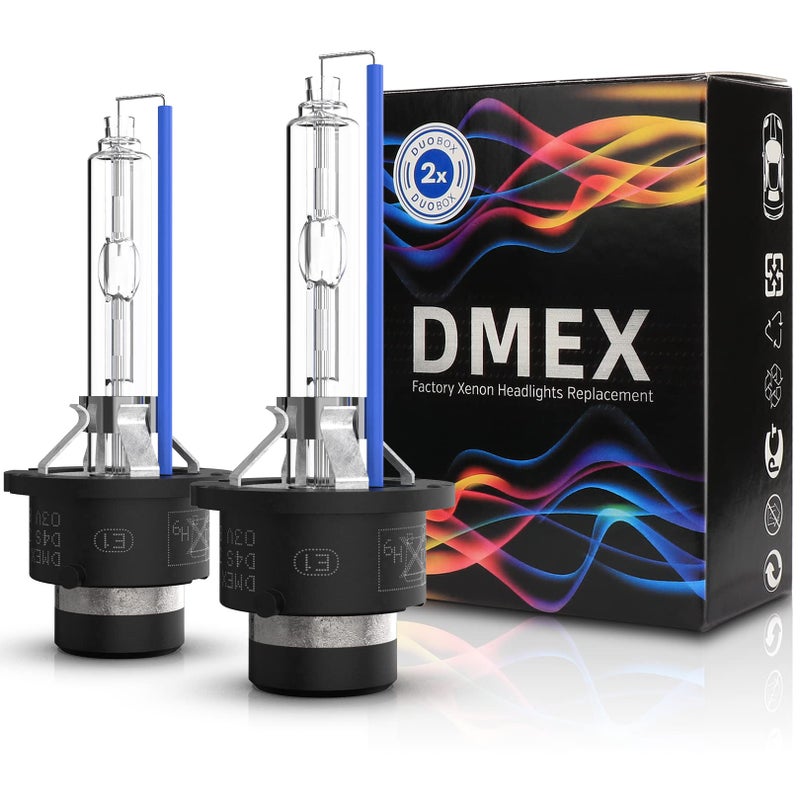 DMEX D4S 35W Xenon Headlight HID Bulbs 6000K Cool White 66440 42402 42402WX Replacement - Pack of 2(Not fit Halogen Headlight Assembly)