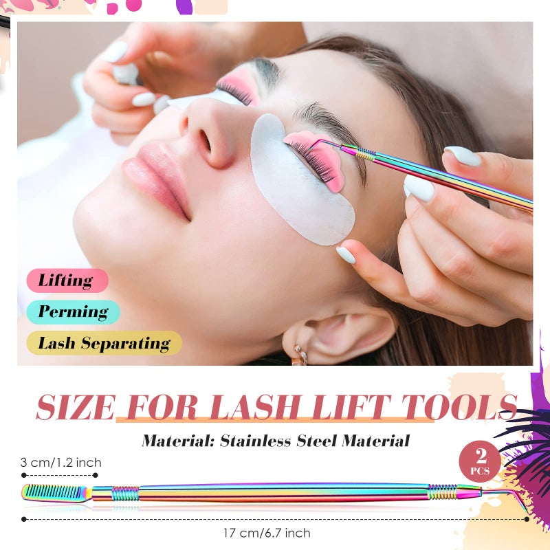 Chumia 232 Pcs Lash Lift kit, 50 Lash Lift Rods Silicone Eyelash Pads 2 Eyelash Separator Tool with Separation Comb 100 Micro Swabs 50 Crystal Mascara Brushes 30 Pairs Eye Pads (Pink) - Image 2