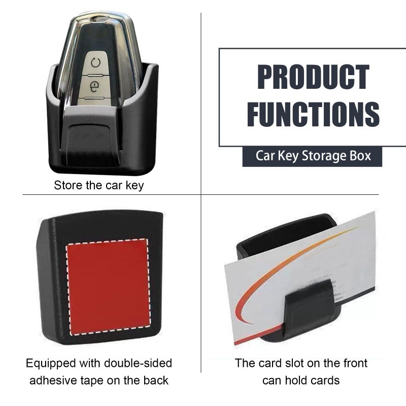 Bawkars Car Key Fob Holder, Car Garage Key Card Holder for Dashboard, Multifunctional Organizer Key Remote Mount with Double-sided Adhesive Tape (Black) - Image 3