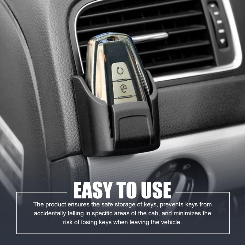 Bawkars Car Key Fob Holder, Car Garage Key Card Holder for Dashboard, Multifunctional Organizer Key Remote Mount with Double-sided Adhesive Tape (Black) - Image 4