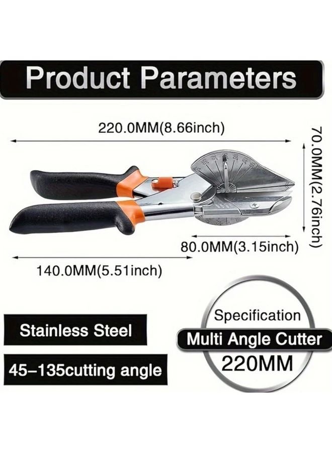 Silvery Multi Angle Miter Cutter Adjustable Hand Tool Cuts Cork PVC Plastic for DIY Craft - Image 4