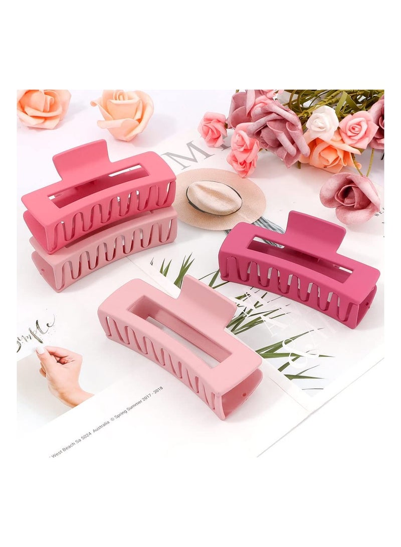 ORiTi مشابك مخلب الشعر 4 قطع، مشابك شعر للشعر السميك، مشابك فك مستطيلة من الأكريليك، مشابك شعر كبيرة هدايا للنساء والفتيات - Image 2