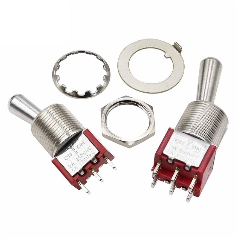 SH T80-T Z1 Series Large Long Handle 12mm Panel Mount Mini Toggle Switch 2A/250VAC 5A/125VAC(6P On-Off-On 12.5mm,3PCS) - Image 5