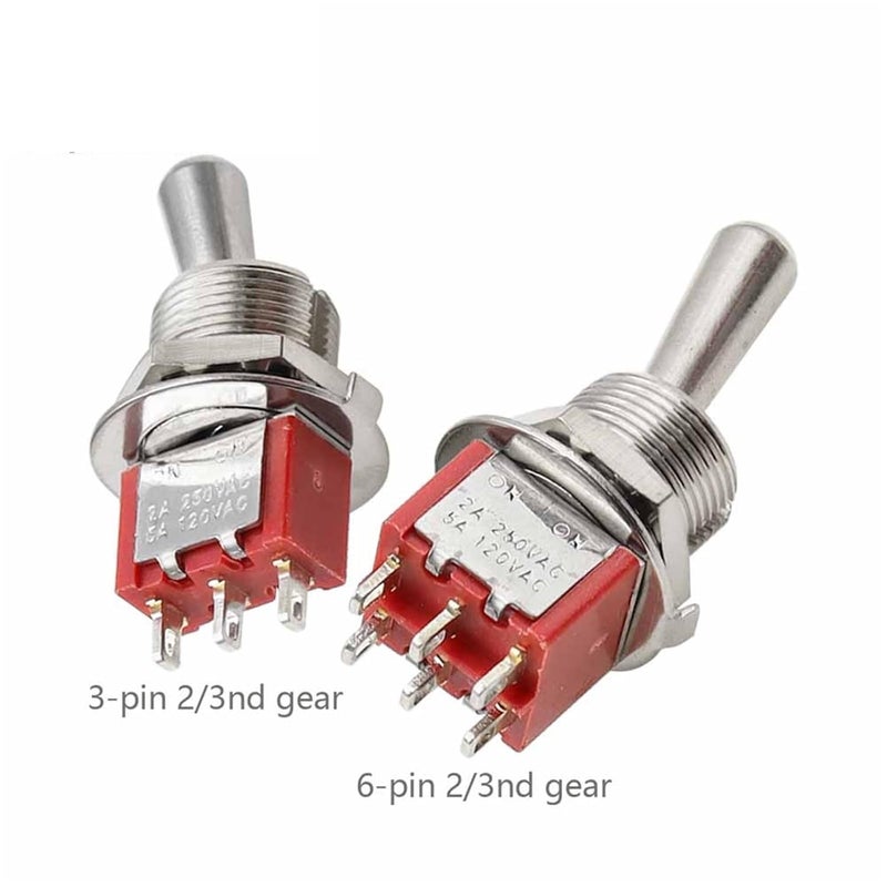 SH T80-T Z1 Series Large Long Handle 12mm Panel Mount Mini Toggle Switch 2A/250VAC 5A/125VAC(6P On-Off-On 12.5mm,3PCS) - Image 3