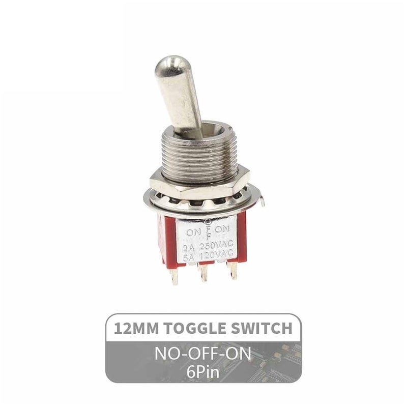 SH T80-T Z1 Series Large Long Handle 12mm Panel Mount Mini Toggle Switch 2A/250VAC 5A/125VAC(6P On-Off-On 12.5mm,3PCS) - Image 2