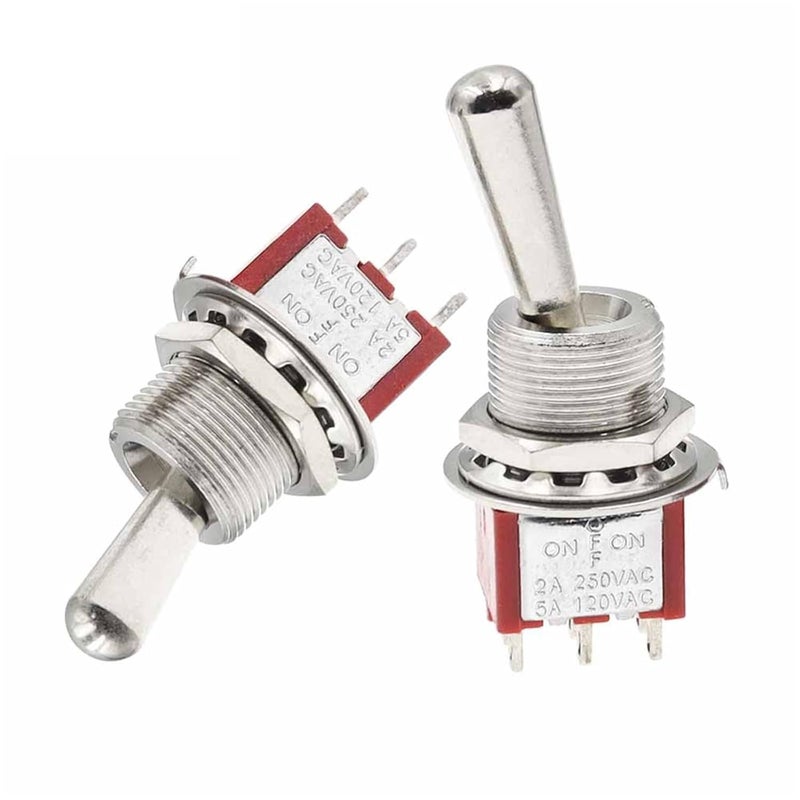 SH T80-T Z1 Series Large Long Handle 12mm Panel Mount Mini Toggle Switch 2A/250VAC 5A/125VAC(6P On-Off-On 12.5mm,3PCS) - Image 4