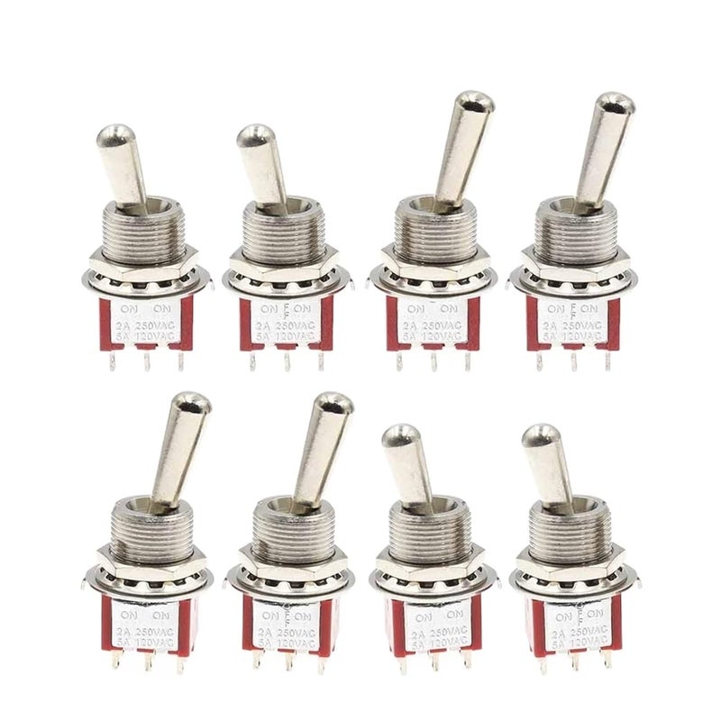 SH T80-T Z1 Series Large Long Handle 12mm Panel Mount Mini Toggle Switch 2A/250VAC 5A/125VAC(6P On-Off-On 12.5mm,3PCS) - Image 1