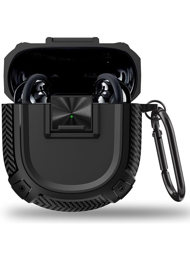 X spring Earbuds Case Cover Protective Cover For Bose Quietcomfort Earbuds Ii Case Protection With Hook Portable Scratch And Shock Proof Wireless Earbuds Cover With Safety Lock Button Design Black  - Image 1