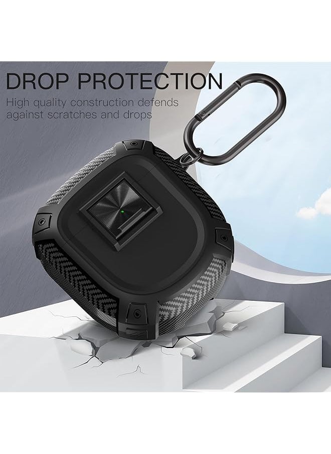 X spring Earbuds Case Cover Protective Cover For Bose Quietcomfort Earbuds Ii Case Protection With Hook Portable Scratch And Shock Proof Wireless Earbuds Cover With Safety Lock Button Design Black  - Image 4