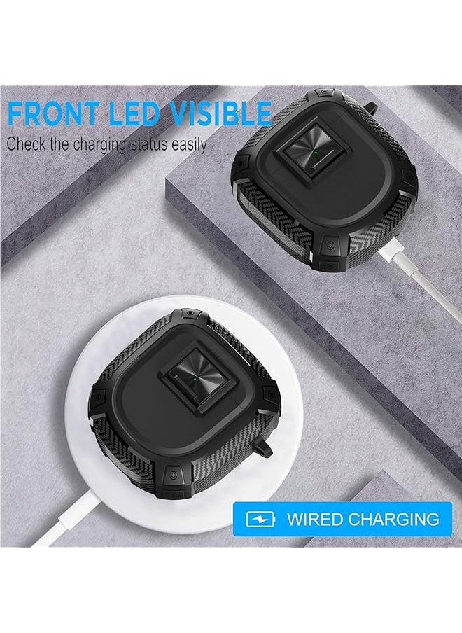 X spring Earbuds Case Cover Protective Cover For Bose Quietcomfort Earbuds Ii Case Protection With Hook Portable Scratch And Shock Proof Wireless Earbuds Cover With Safety Lock Button Design Black  - Image 5
