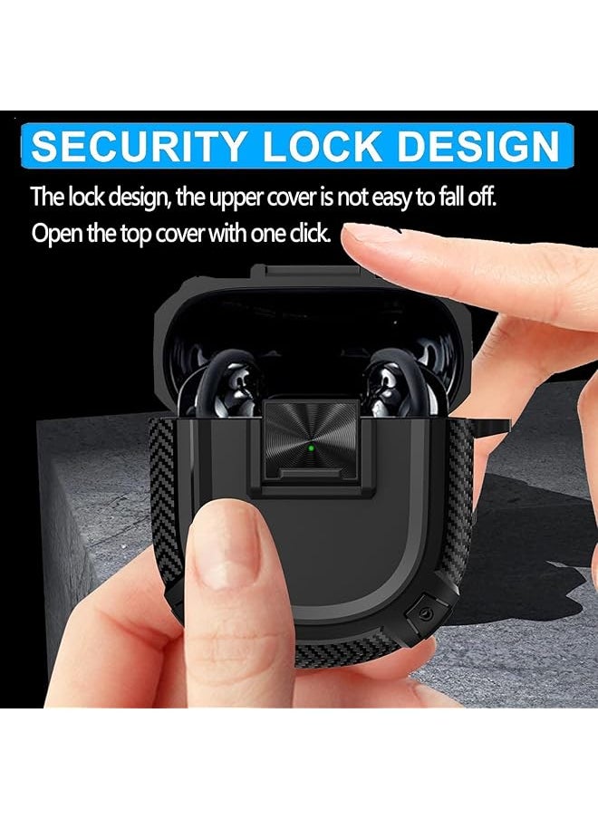 X spring Earbuds Case Cover Protective Cover For Bose Quietcomfort Earbuds Ii Case Protection With Hook Portable Scratch And Shock Proof Wireless Earbuds Cover With Safety Lock Button Design Black  - Image 3