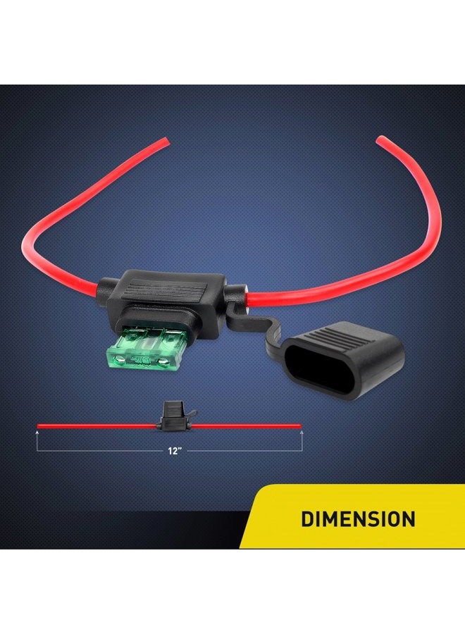Nilight 10 Pack NI-FH01 Inline Holder 14AWG Wiring Harness ATC/ATO 30AMP Blade Automotive Fuse Holder-10, 2 Years Warranty - Image 2