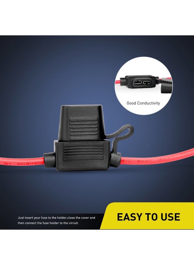 Nilight 10 Pack NI-FH01 Inline Holder 14AWG Wiring Harness ATC/ATO 30AMP Blade Automotive Fuse Holder-10, 2 Years Warranty - Image 4