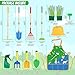 Magic4U Kids Gardening Tools Set 22 Pcs Metal Garden Tools Toys with Apron Gloves Wood Handle Shovel Rake Hoe and Leaf Rake Outdoor Digging Toys Gifts for Kids Age 3 - Image 4