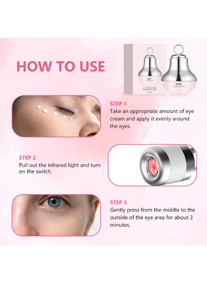 KOEC Electric Pro-Xylane Collagen Eye Cream 30g - Infrared Massager for Firming, Brightening & Reducing Fine Lines | Anti-Aging Eye Care - Image 4
