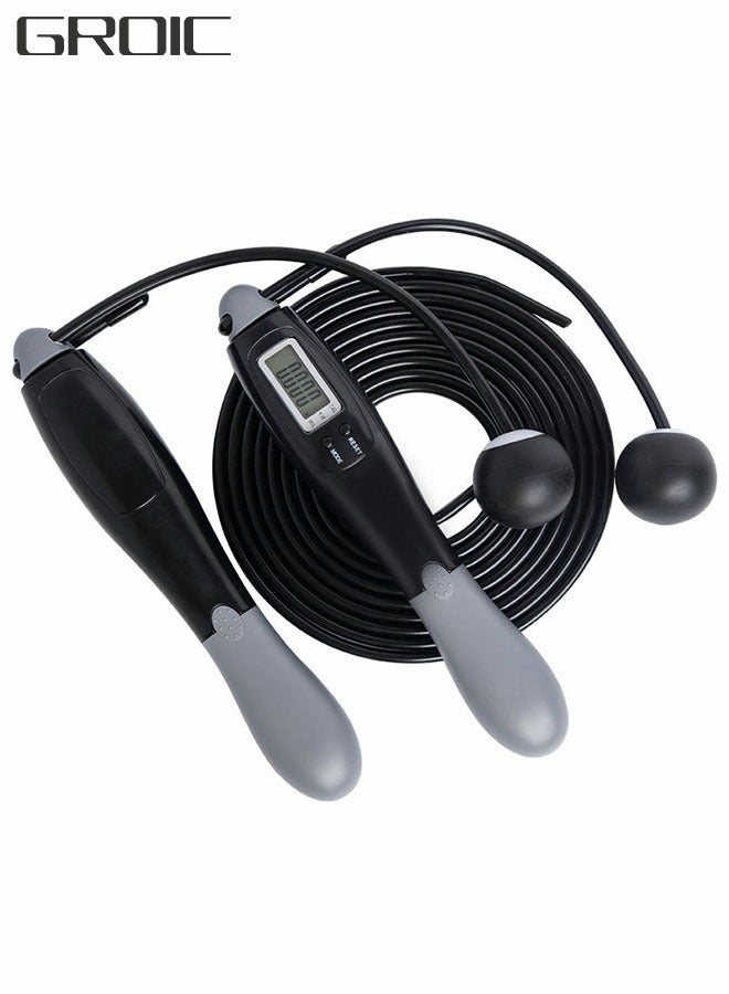 GROIC Jump Rope, Digital Weighted Handle Adjustable Jumping Rope with Smart Counter, for Training Fitness, Adjustable Exercise Speed Skipping Rope - Image 1