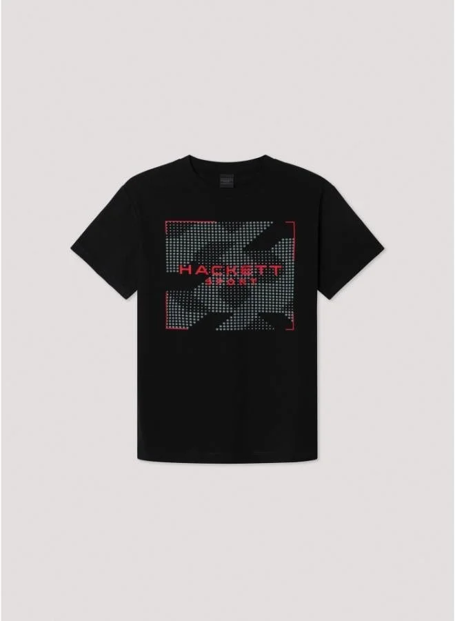 Hackett  Black Graphic Regular Fit T-Shirt for Men | Best Price UAE