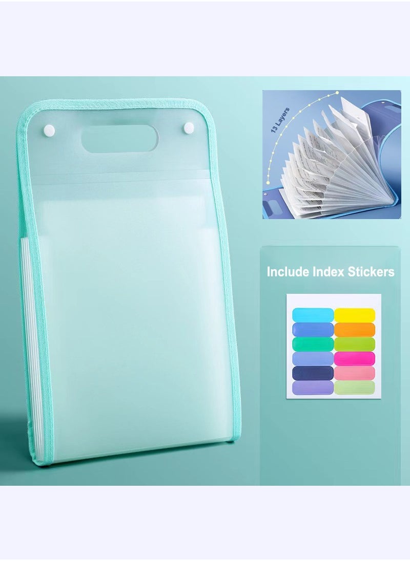 Generic Expanding File Organizer with 13 Pockets, Accordion File Folders with Labels, Portable Document Paper Bill Receipt Organizer, Home College School Office Supplies, Letter Size  - Image 1