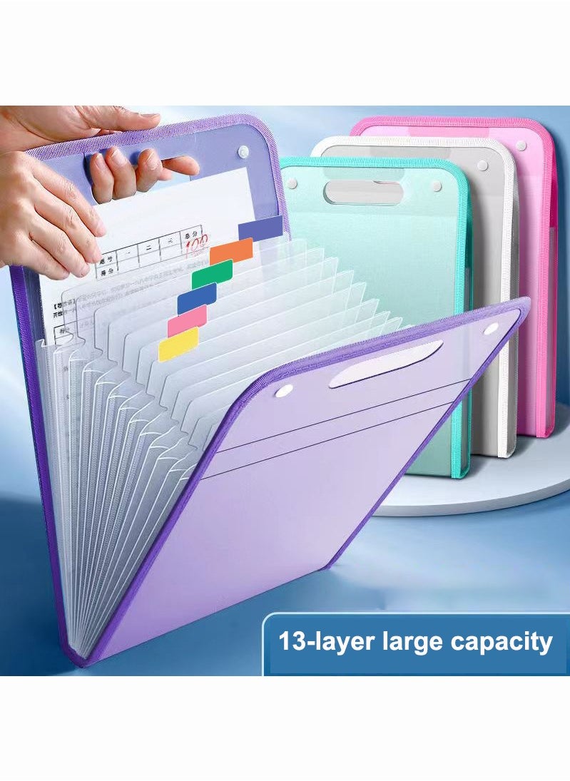 Generic Expanding File Organizer with 13 Pockets, Accordion File Folders with Labels, Portable Document Paper Bill Receipt Organizer, Home College School Office Supplies, Letter Size  - Image 2
