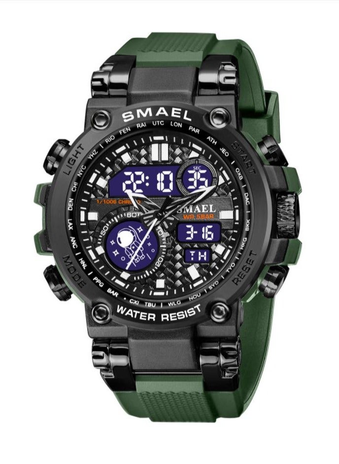 سميل Digital large dial multifunctional alloy dual display waterproof sports electronic watch