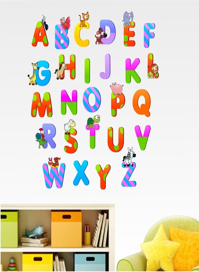 DREAM DECALS ملصقات دريم ديكالز، حروف أبجدية للأطفال، ديكورات غرف الأطفال، ملصقات جدارية كرتونية متعددة الألوان - Image 4