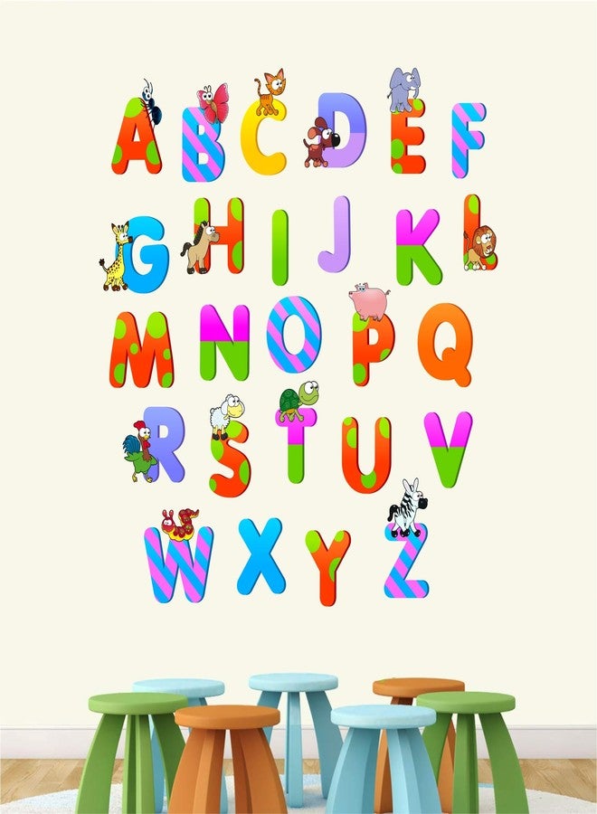 DREAM DECALS ملصقات دريم ديكالز، حروف أبجدية للأطفال، ديكورات غرف الأطفال، ملصقات جدارية كرتونية متعددة الألوان - Image 2