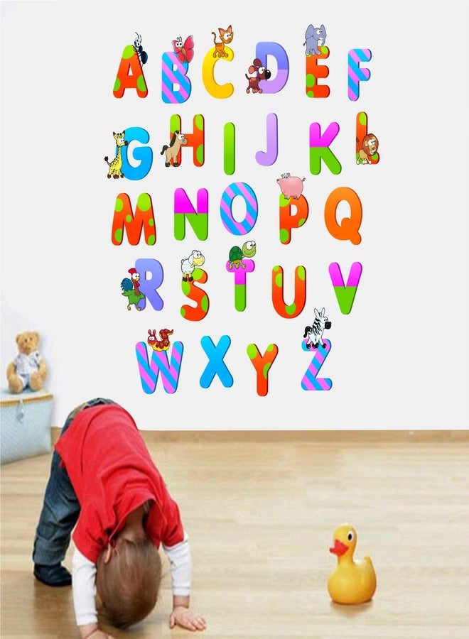 DREAM DECALS ملصقات دريم ديكالز، حروف أبجدية للأطفال، ديكورات غرف الأطفال، ملصقات جدارية كرتونية متعددة الألوان - Image 1