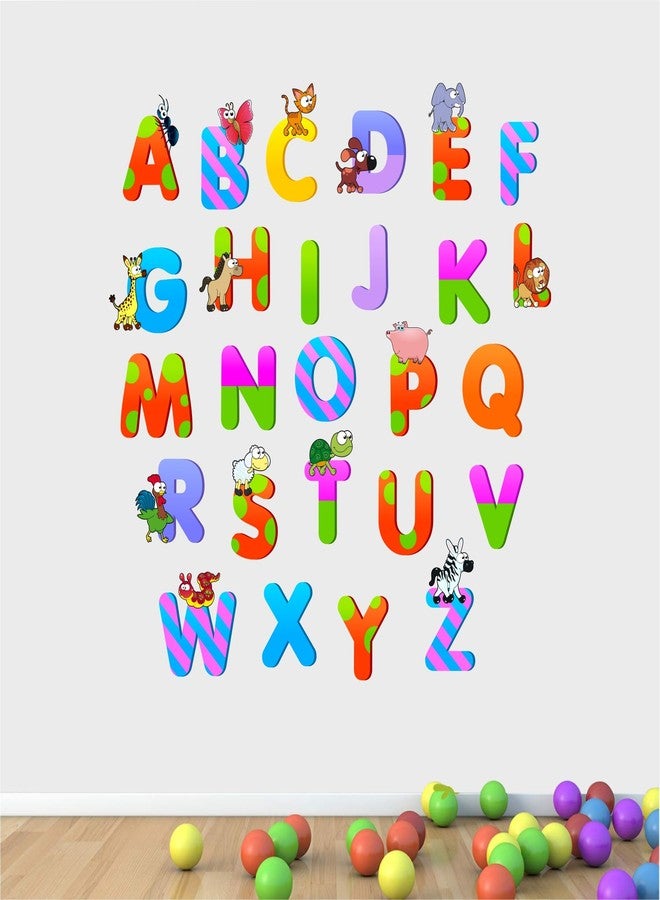 DREAM DECALS ملصقات دريم ديكالز، حروف أبجدية للأطفال، ديكورات غرف الأطفال، ملصقات جدارية كرتونية متعددة الألوان - Image 3