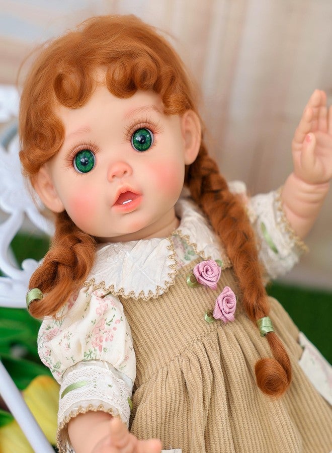Cloveray Reborn Baby Dolls – 18 Inch Realistic Reborn Toddler Doll Country-Inspired Girl with Braided Hair, Straw Hat & Floral Layered Dress, Gifts for 3+ Year Old Girls, Collectors - Image 2