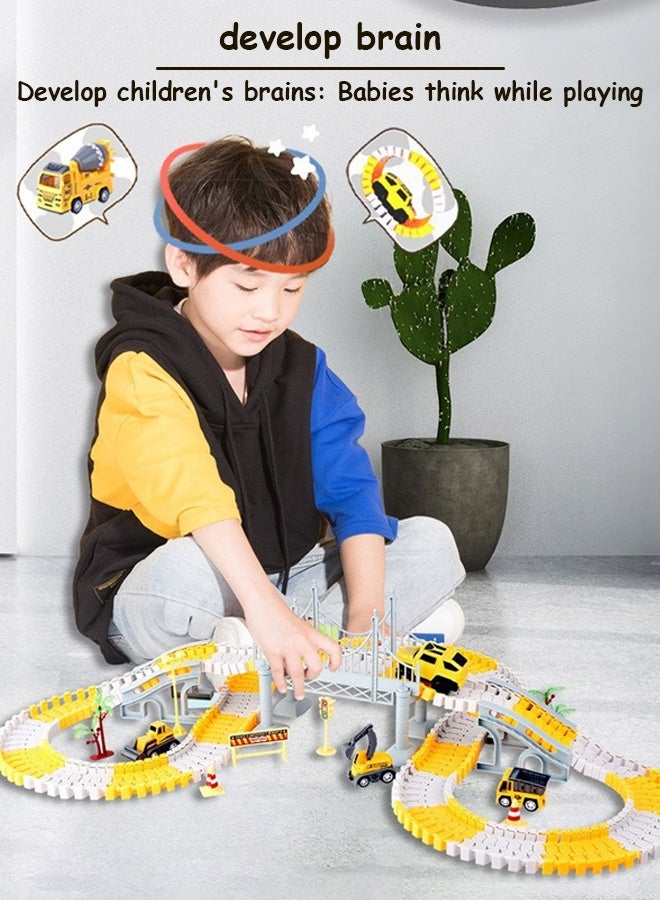 Track Toys Set, Educational DIY Assembled Boy Toys, Rail Car Engineering Toy Car Set - Image 5